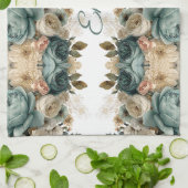 Persoonlijke Vintage Lentetuin met Rozen Theedoek (Gevouwen)