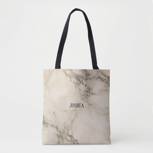 persoonlijke vintage marmer tote tas (Voorkant)
