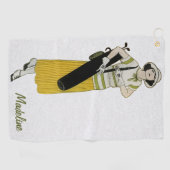 Persoonlijke vintage mode golfhanddoek (Horizontaal)
