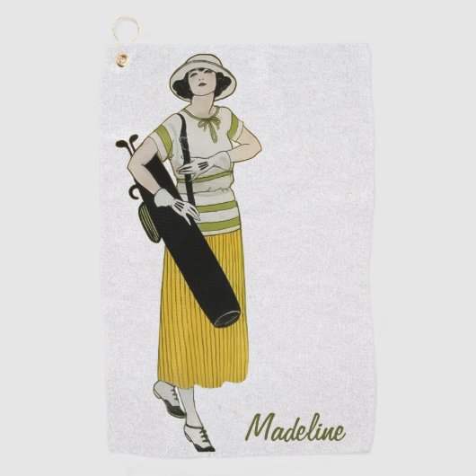 Persoonlijke vintage mode golfhanddoek (Voorkant)