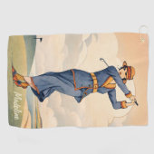 Persoonlijke vintage mode golfhanddoek (Horizontaal)