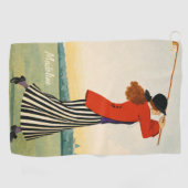 Persoonlijke vintage mode golfhanddoek (Horizontaal)