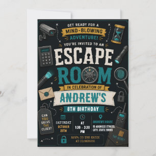 Persoonlijke Vintage Mysterie Escape Room verjaard Kaart