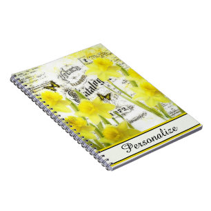 Persoonlijke vintage narcissen notitieboek