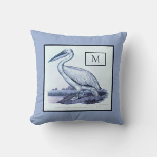 Persoonlijke Vintage Nautical Pelikaan Aquarel Kussen