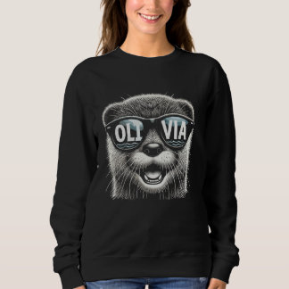 Persoonlijke Vintage Otter Olivia Retro Naam Ontwe Trui