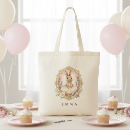 Persoonlijke Vintage Paashaas Op Maat Tote Bag
