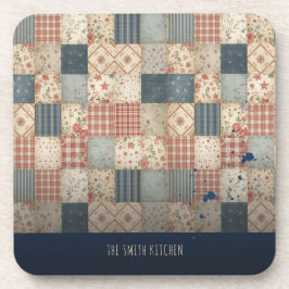 Persoonlijke Vintage Patchwork Familie Keuken Bier Onderzetter