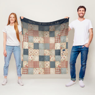 Persoonlijke Vintage Patchwork Samenkomst Fleece Deken