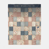 Persoonlijke Vintage Patchwork Samenkomst Fleece Deken (Voorkant)