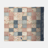 Persoonlijke Vintage Patchwork Samenkomst Fleece Deken (Voorkant (Horizontaal))