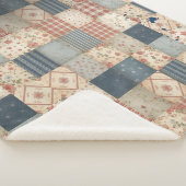 Persoonlijke Vintage Patchwork Samenkomst Sherpa Deken (3/4)