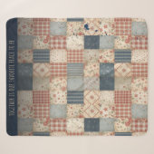 Persoonlijke Vintage Patchwork Samenkomst Sherpa Deken (Voorkant (horizontaal))