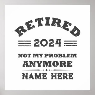 Persoonlijke vintage pensionering poster