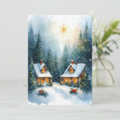 Persoonlijke Vintage Platte Kerstkaart (Staand voorkant)