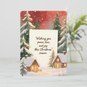 Persoonlijke Vintage Platte Kerstkaart  (Staand voorkant)