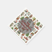 Persoonlijke Vintage Retro Kerstmis Feestelijk Servet (Hoek)