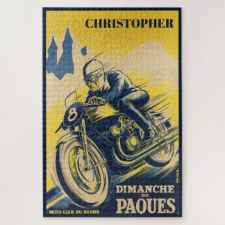 Persoonlijke Vintage Retro Motorrace Kunst Legpuzzel