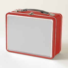 Persoonlijke vintage rode metalen lunchbox