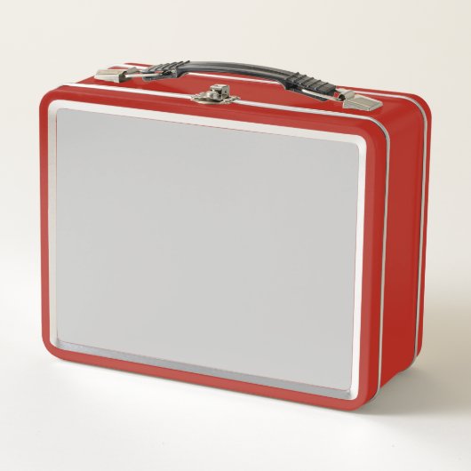 Persoonlijke vintage rode metalen lunchbox (Voorkant)
