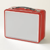 Persoonlijke vintage rode metalen lunchbox (Achterkant)