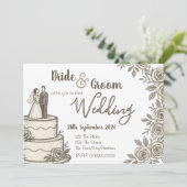 Persoonlijke Vintage Schets Elegante Calligraphy Kaart (Staand voorkant)