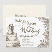 Persoonlijke Vintage Schets Elegante Calligraphy Kaart (Voorkant / Achterkant)