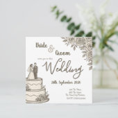 Persoonlijke Vintage Schets Elegante Calligraphy Save The Date (Staand voorkant)