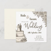 Persoonlijke vintage schets elegante kalligrafie save the date (Voorkant / Achterkant)