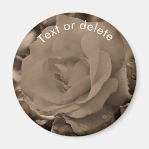 Persoonlijke Vintage Sepia Roos Bloem Magneet