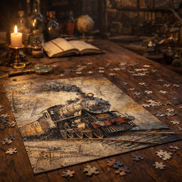 Persoonlijke vintage stoomtrein | Trein Cadeau Legpuzzel