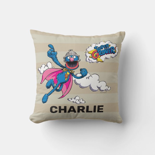 Persoonlijke Vintage Super Grover Kussen (Voorkant)