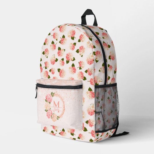 Persoonlijke Vintage Tuinbloesems Bedrukte Rugzak (Achterkant Hoek Rechts)
