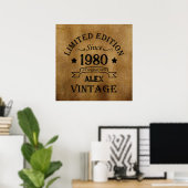 Persoonlijke vintage verjaardagscadeaus poster (Thuiskantoor)