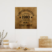 Persoonlijke vintage verjaardagscadeaus poster (Keuken)