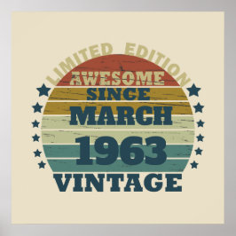 Persoonlijke vintage verjaardagscadeaus poster