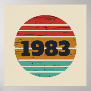 Persoonlijke vintage verjaardagscadeaus poster