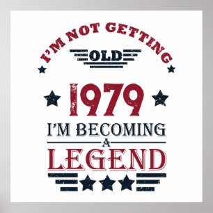 Persoonlijke vintage verjaardagscadeaus rood poster