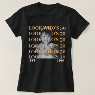 Persoonlijke vintage verjaardagsfoto t-shirt
