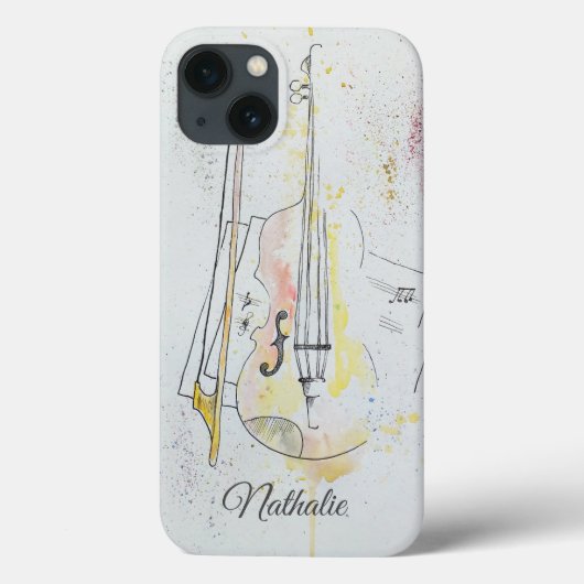 Persoonlijke vintage viool bloemig Case-Mate iPhone case (Achterkant)