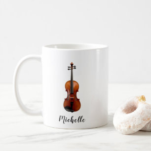 Persoonlijke vintage viool muziek koffiemok