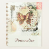 Persoonlijke vintage vlinderpostzegel planner (Voorkant)