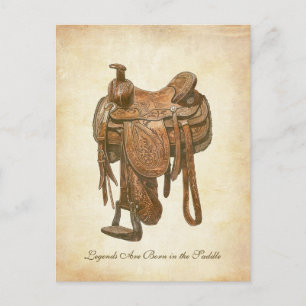 Persoonlijke vintage western zadel poster briefkaart