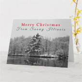 Persoonlijke Vintage Winter Wonderland Kerstmis Kaart (Gele Bloem)