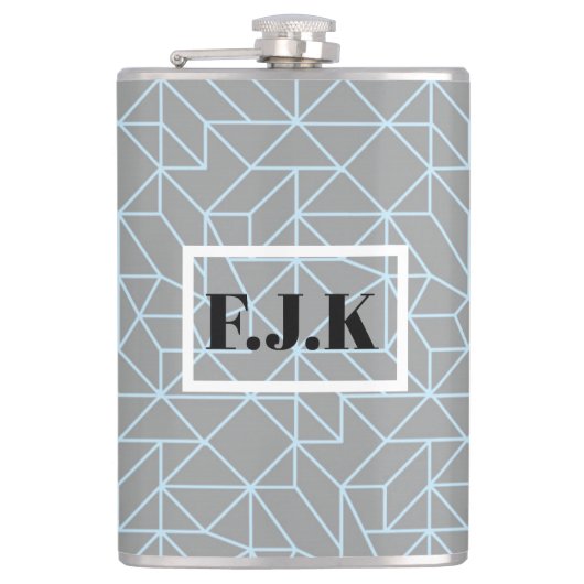 Persoonlijke vinyl omwikkelde fles - Geometrisch b Heupfles (Voorkant)