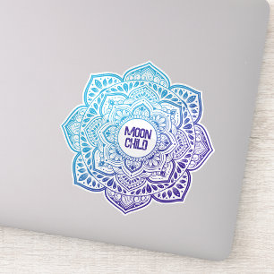 Persoonlijke vinyl sticker met maansymbool en mand