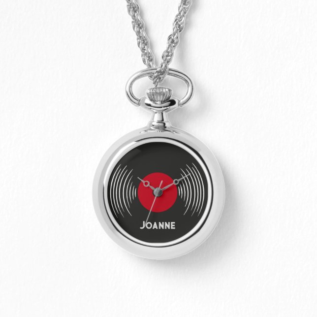 Persoonlijke vinylplaat-horloge horloge (Voorkant)
