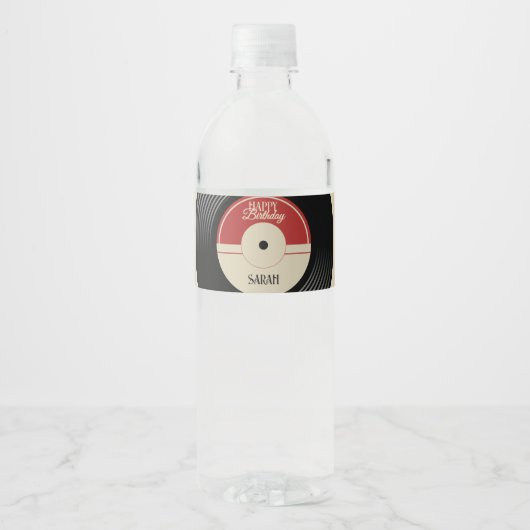 Persoonlijke vinylplaat voedsel- en dranklabelset waterfles etiket (Voorkant)
