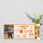 Persoonlijke VIP Basketbal Game Verjaardag Ticket Kaart (Staand voorkant)