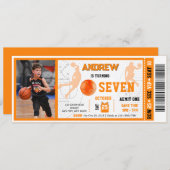 Persoonlijke VIP Basketbal Game Verjaardag Ticket Kaart (Voorkant / Achterkant)